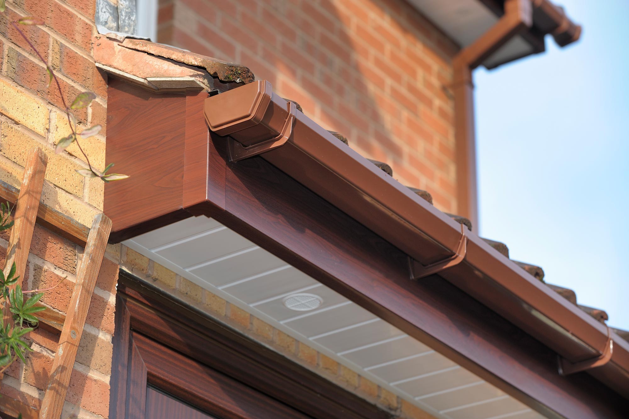 Guttering installation with new downpipes