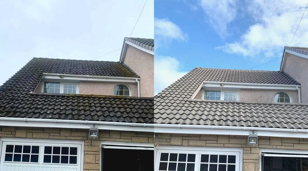 Full re-roof before and after