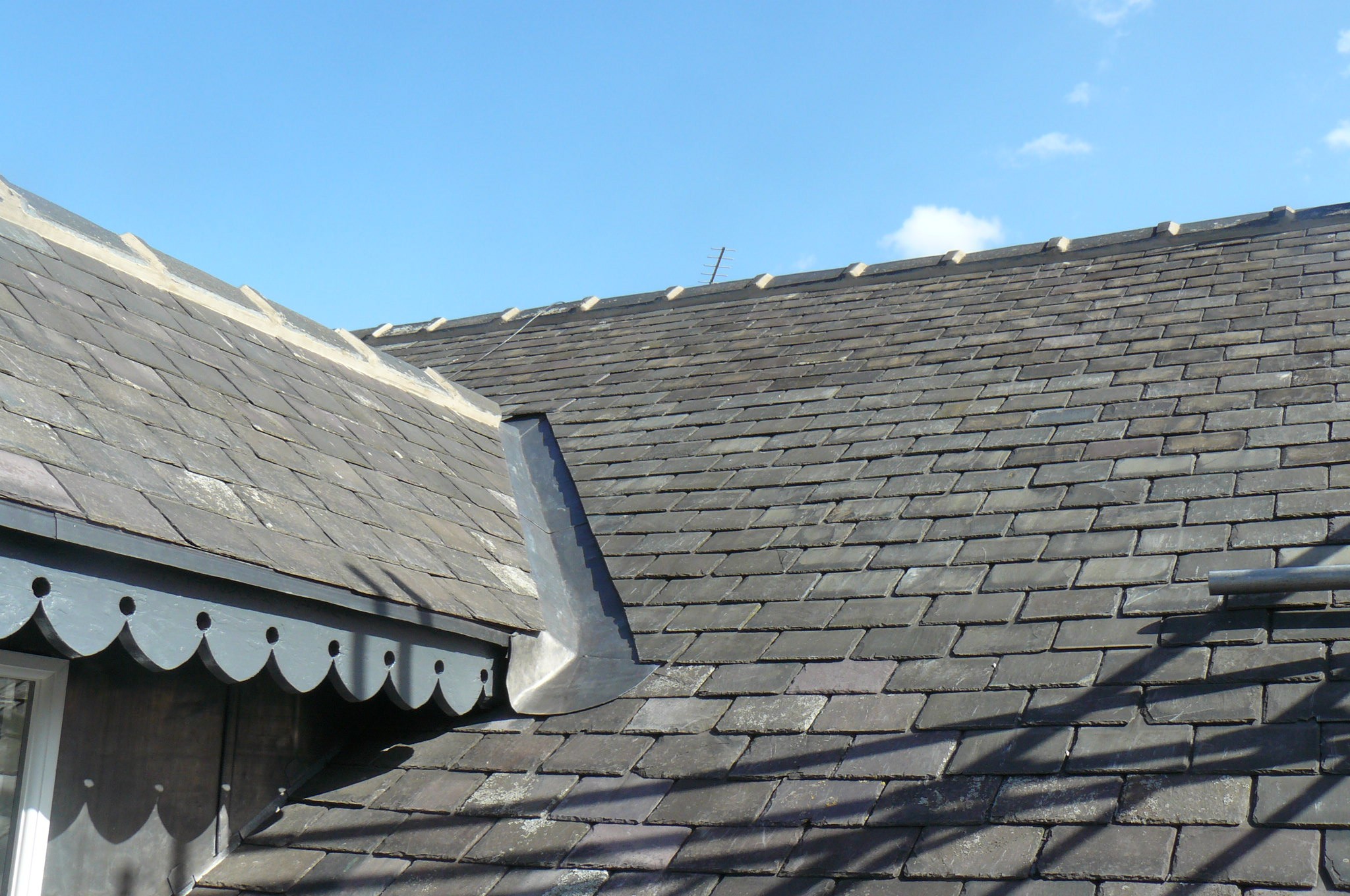 Clay tile restoration on semi-detached home
